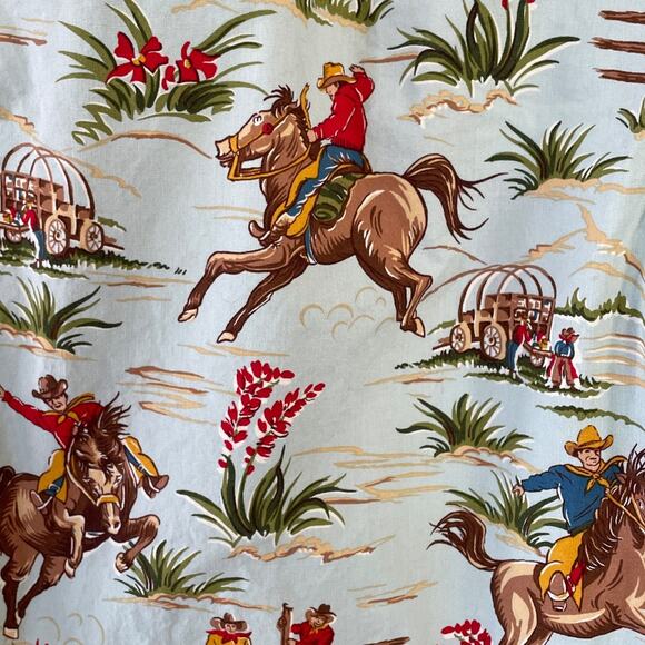 THE CAT'S PAJAMAS Men's Size XL Blue Cowboy Western Print Drawstring Waist Pants - Picture 7 of 9